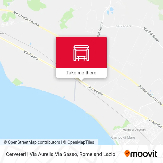 Cerveteri | Aurelia Street Sasso Street map
