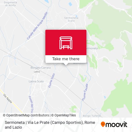 Sermoneta | Via Le Prate (Campo Sportivo) map