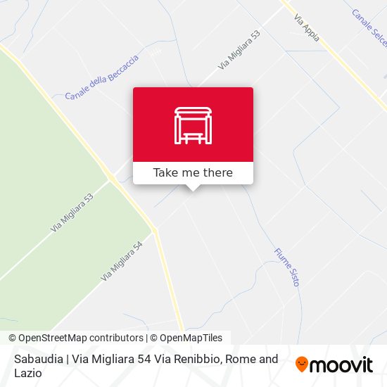 Sabaudia | Via Migliara 54 Via Renibbio map
