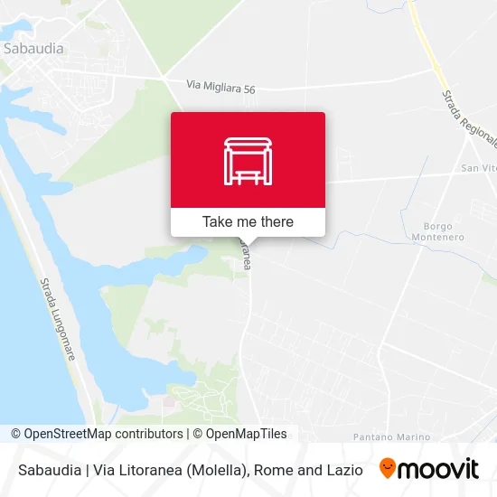 Sabaudia - Via Litoranea (Molella) map