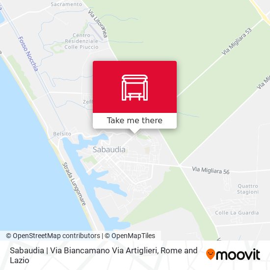 Sabaudia | Via Biancamano Via Artiglieri map