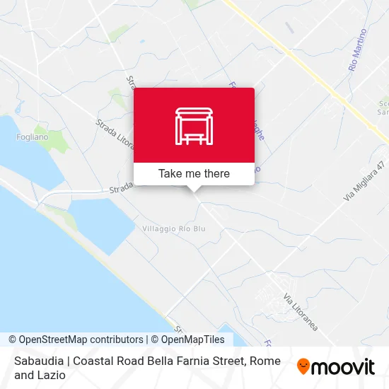 Sabaudia | Coastal Road Bella Farnia Street map