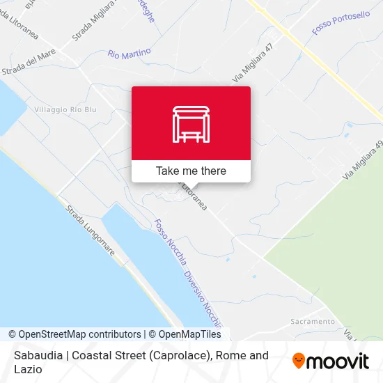 Sabaudia | Coastal Street (Caprolace) map