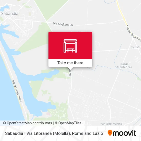 Sabaudia - Via Litoranea (Molella) map