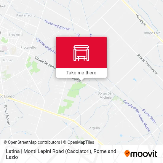 Latina | Monti Lepini Road (Cacciatori) map