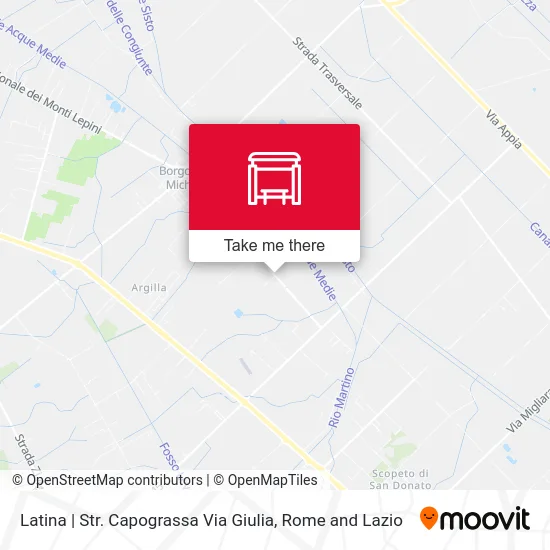 Latina | Str. Capograssa Via Giulia map
