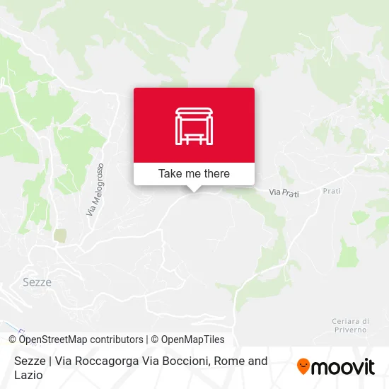 Sezze Roccagorga Street Boccioni Street map