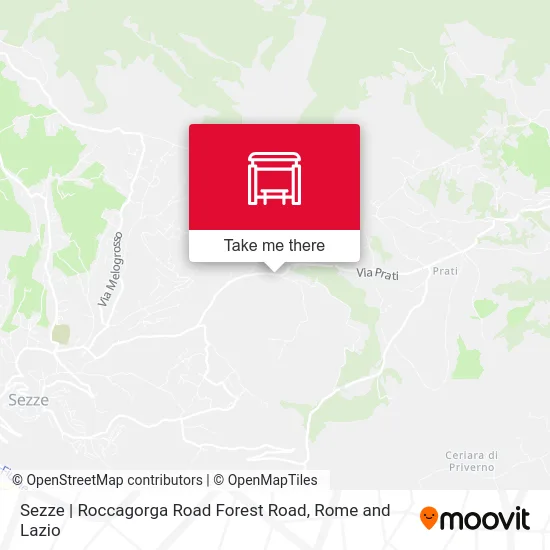Sezze | Roccagorga Road Forest Road map