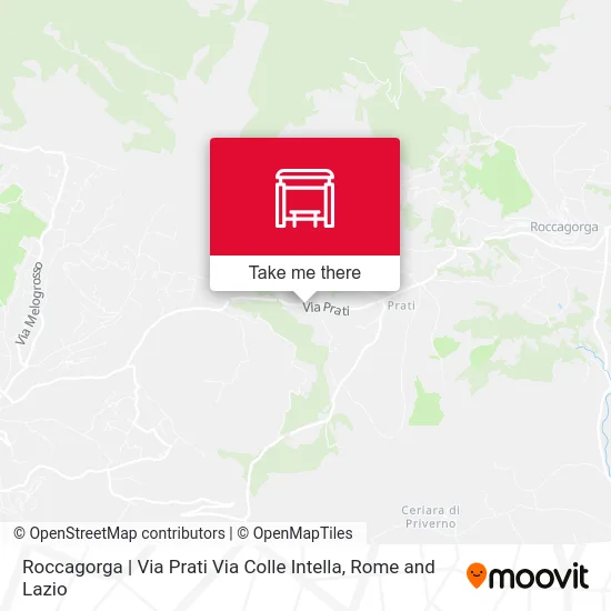 Roccagorga | Via Prati Via Colle Intella map