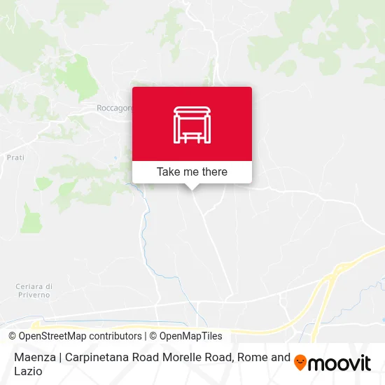 Maenza | Carpinetana Road Morelle Road map