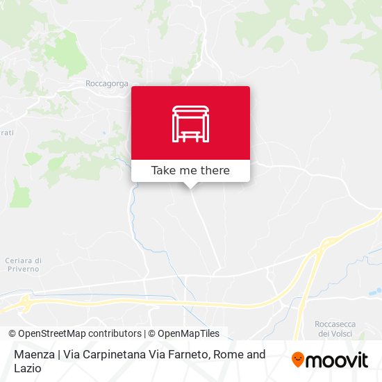 Maenza | Via Carpinetana Via Farneto map