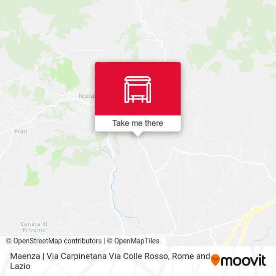 Maenza | Carpinetana Street Colle Rosso Street map