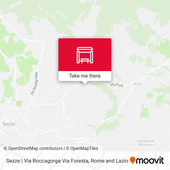 Sezze | Roccagorga Road Forest Road map