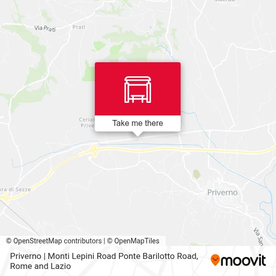 Priverno | Monti Lepini Road Ponte Barilotto Road map