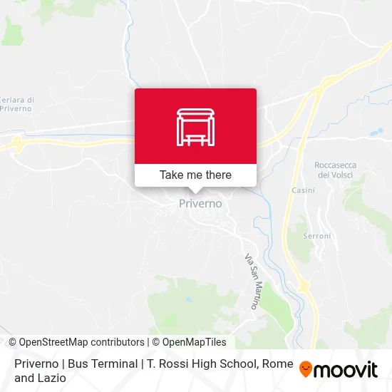 Priverno | Bus Terminal | T. Rossi High School map