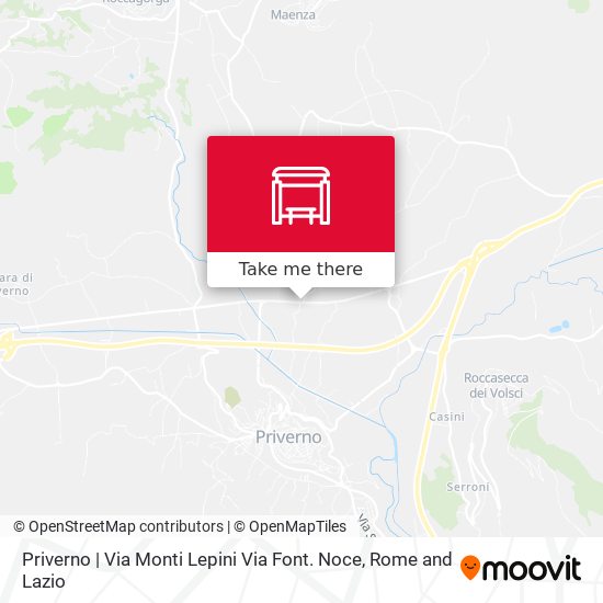 Priverno | Via Monti Lepini Via Font. Noce map