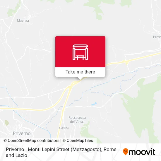 Priverno | Monti Lepini Street (Mezzagosto) map