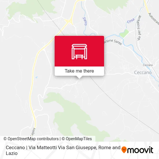 Ceccano | Matteotti Road San Giuseppe Road map