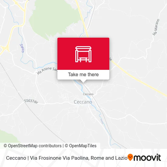 Ceccano | Frosinone Road Paolina Road map