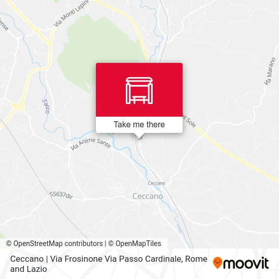 Ceccano | Frosinone Street Cardinal Pass map