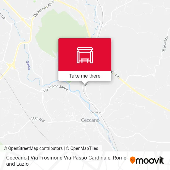 Ceccano | Frosinone Street Cardinal Pass map