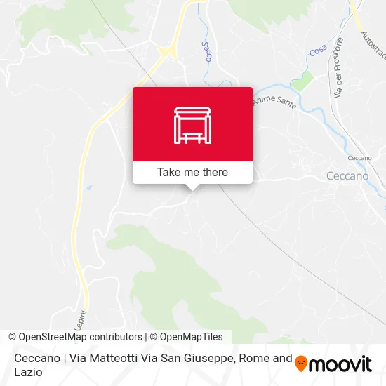 Ceccano | Matteotti Road San Giuseppe Road map