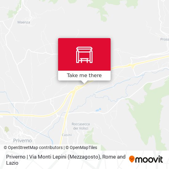 Priverno | Via Monti Lepini (Mezzagosto) map