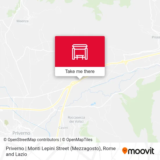Priverno | Monti Lepini Street (Mezzagosto) map