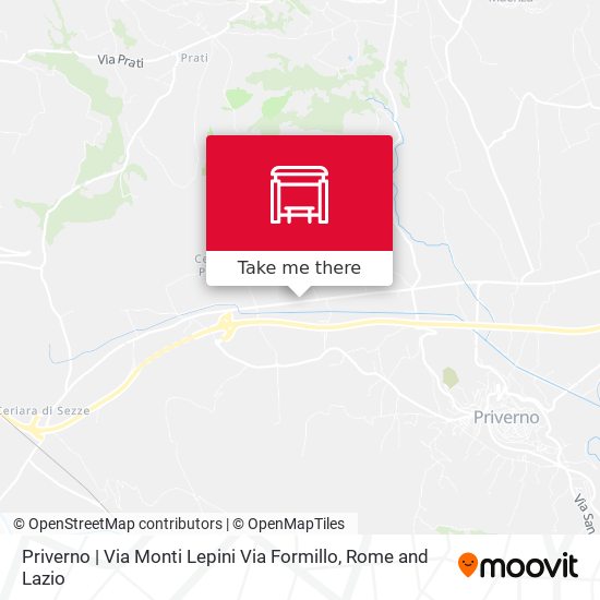 Priverno | Via Monti Lepini Via Formillo map