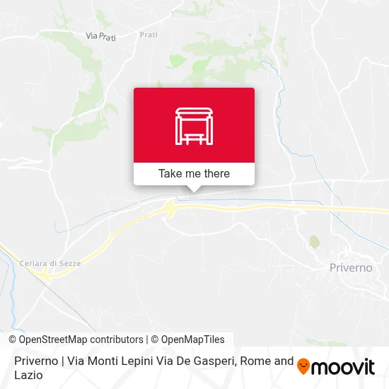 Priverno | Via Monti Lepini Via De Gasperi map