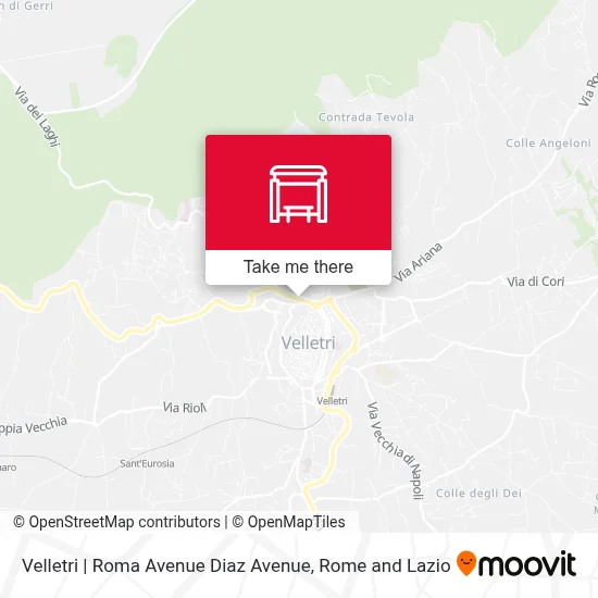 Velletri | Roma Avenue Diaz Avenue map