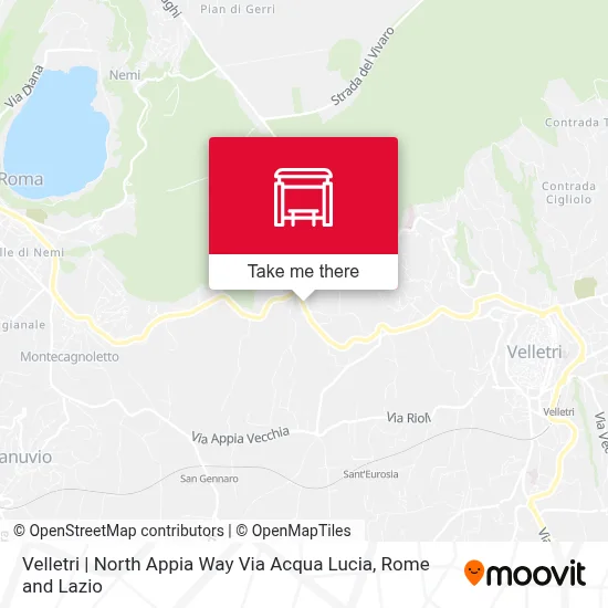 Velletri | North Appia Way Via Acqua Lucia map