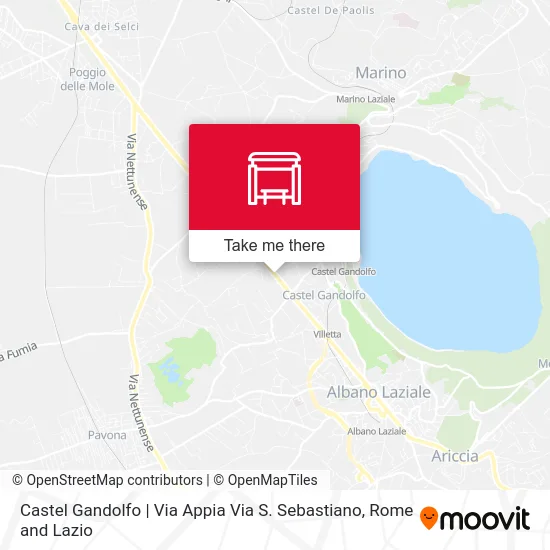 Castel Gandolfo | Appia Road Via S. Sebastiano map