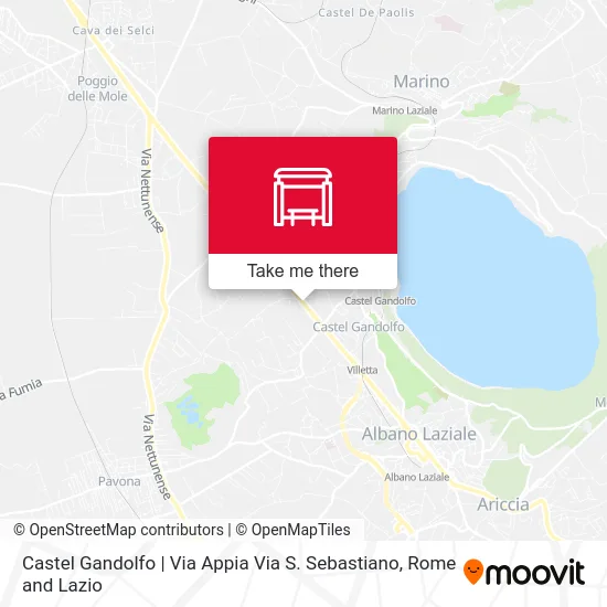 Castel Gandolfo | Appia Road Via S. Sebastiano map