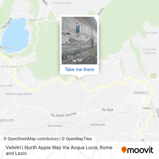 Velletri | North Appia Way Via Acqua Lucia map