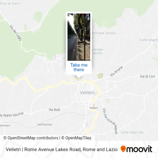 Velletri | Rome Avenue Lakes Road map