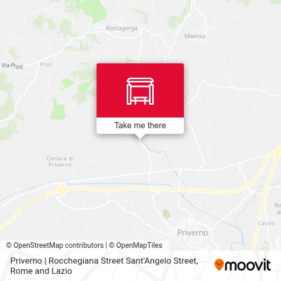 Priverno | Rocchegiana Street Sant'Angelo Street map