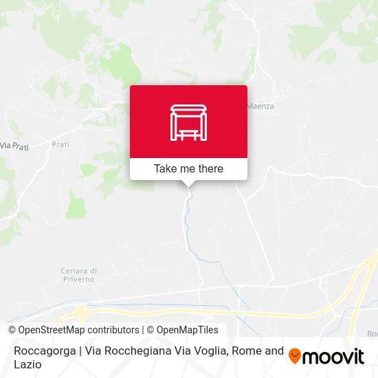 Roccagorga | Rocchegiana Street Voglia Street map