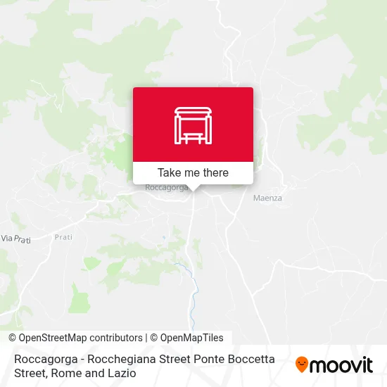 Roccagorga - Rocchegiana Street Ponte Boccetta Street map