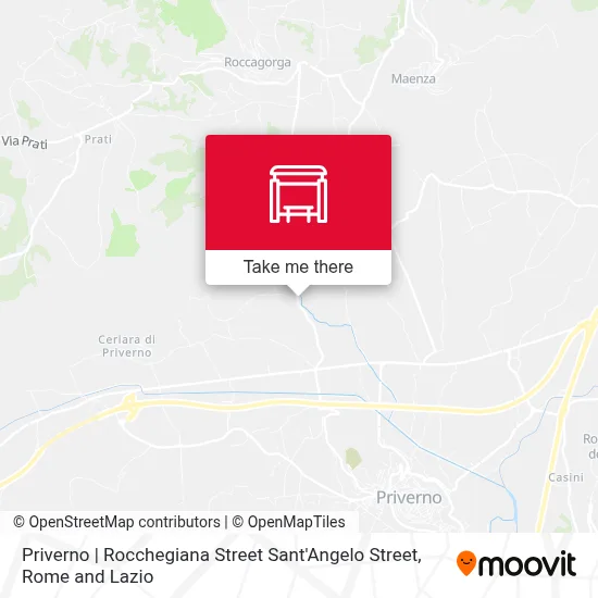 Priverno | Rocchegiana Street Sant'Angelo Street map