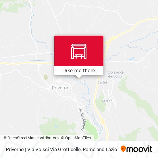 Priverno | Via Volsci Via Grotticelle map