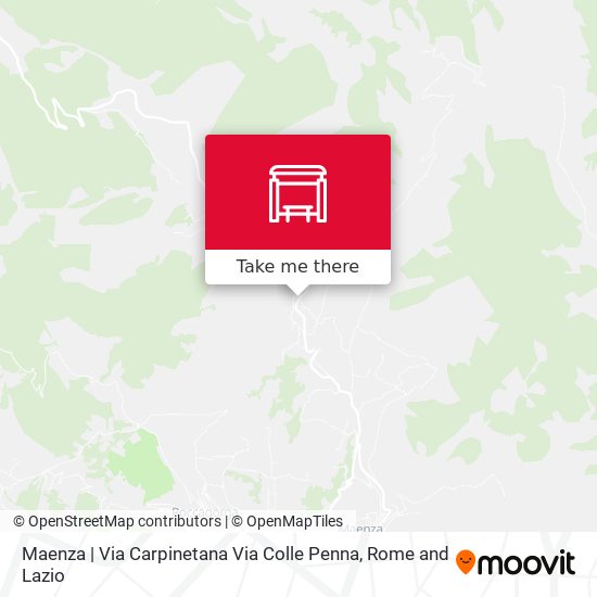 Maenza | Via Carpinetana Via Colle Penna map