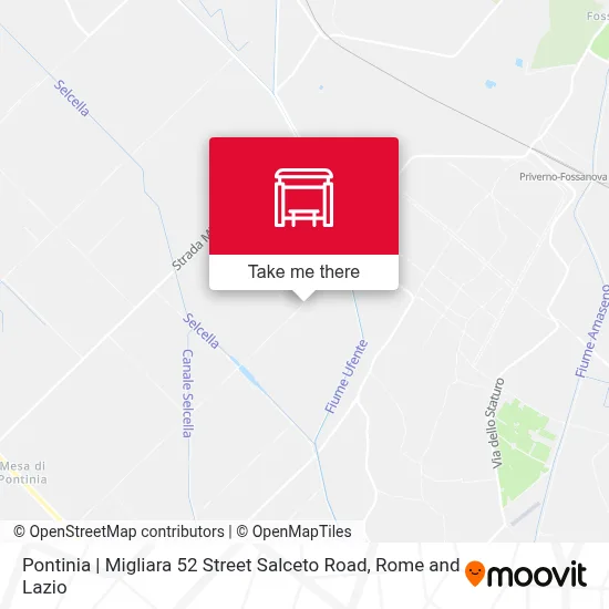Pontinia | Migliara 52 Street Salceto Road map