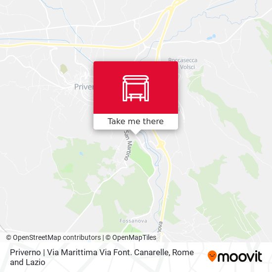 Priverno | Via Marittima Via Font. Canarelle map