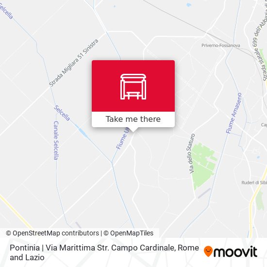 Pontinia | Via Marittima Str. Campo Cardinale map