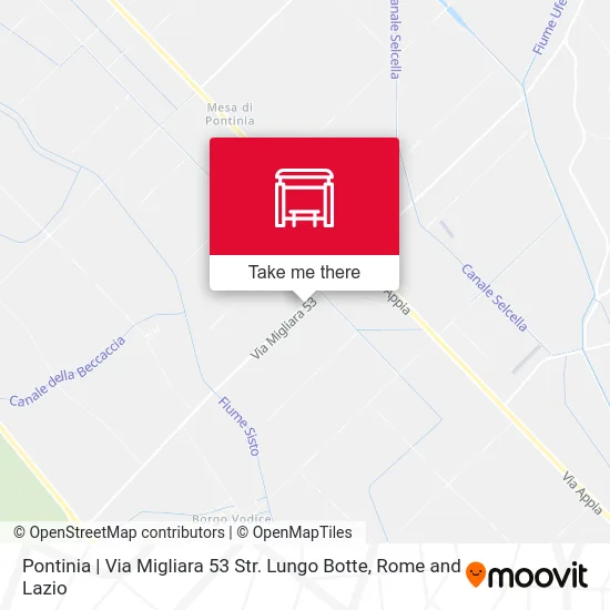Pontinia | Migliara 53 Street Lungo Botte Street map