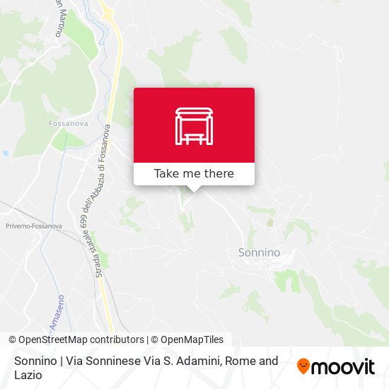 Sonnino | Via Sonninese Via S. Adamini map
