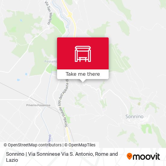 Sonnino | Via Sonninese Via S. Antonio map