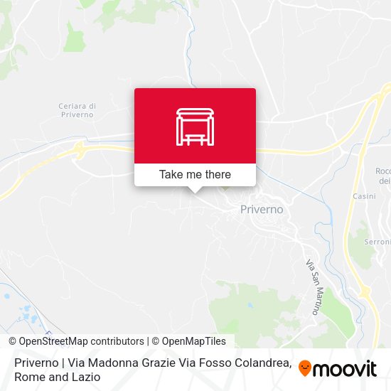 Priverno | Via Madonna Grazie Via Fosso Colandrea map