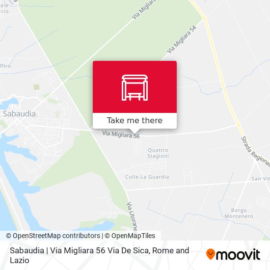 Sabaudia | Via Migliara 56 Via De Sica map